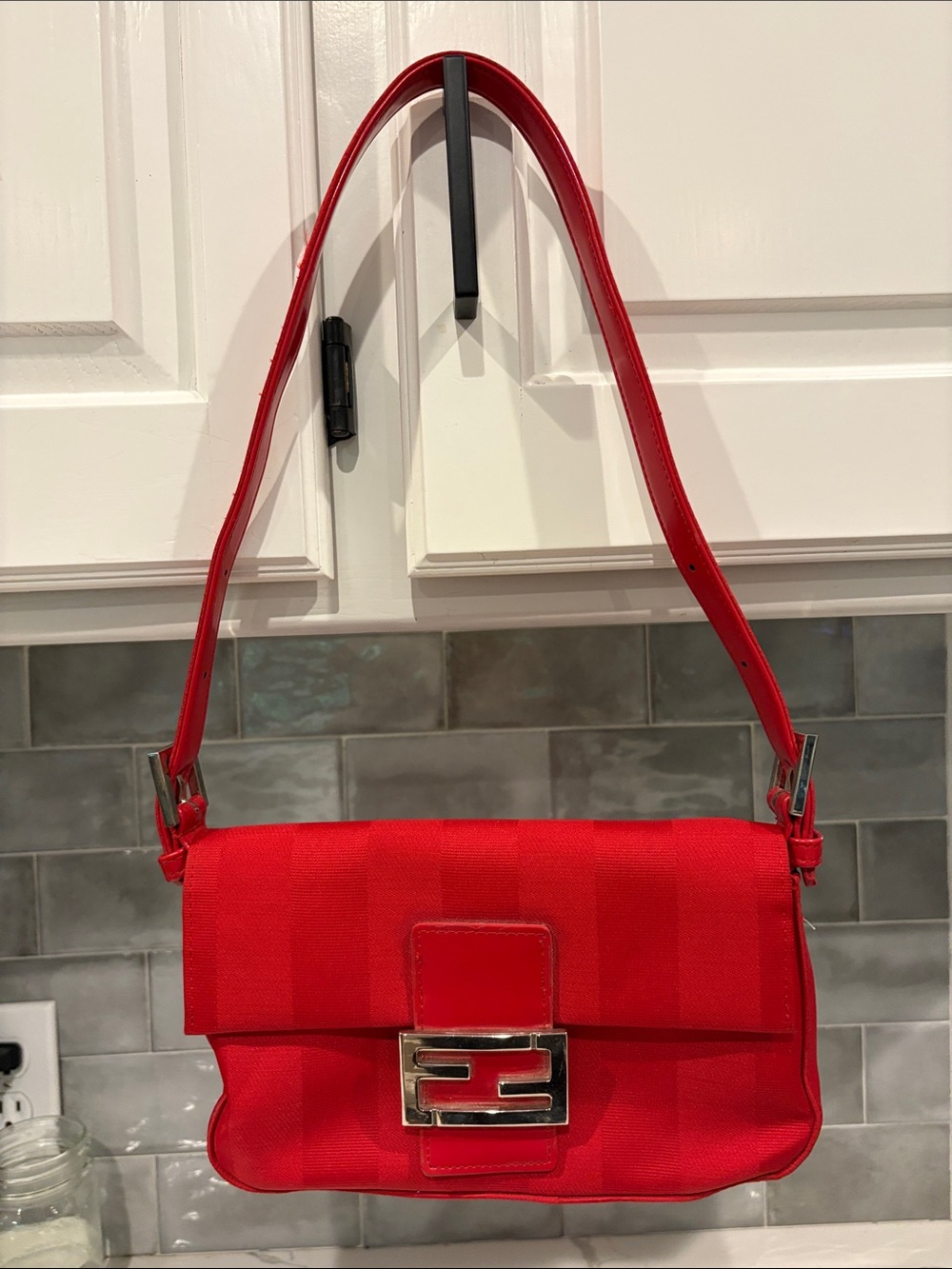 F logo purse